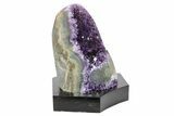 Amethyst Cluster With Wood Base - Uruguay #253139-1